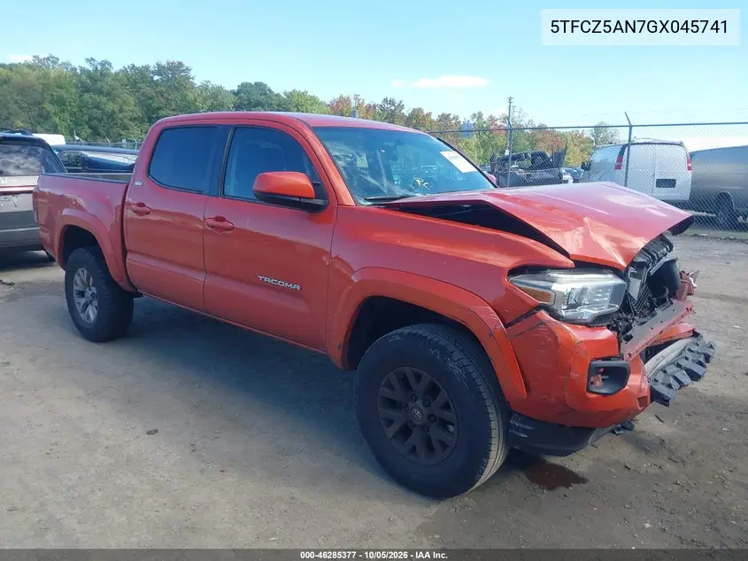 TOYOTA TACOMA 2016, VIN 5TFCZ5AN7GX045741