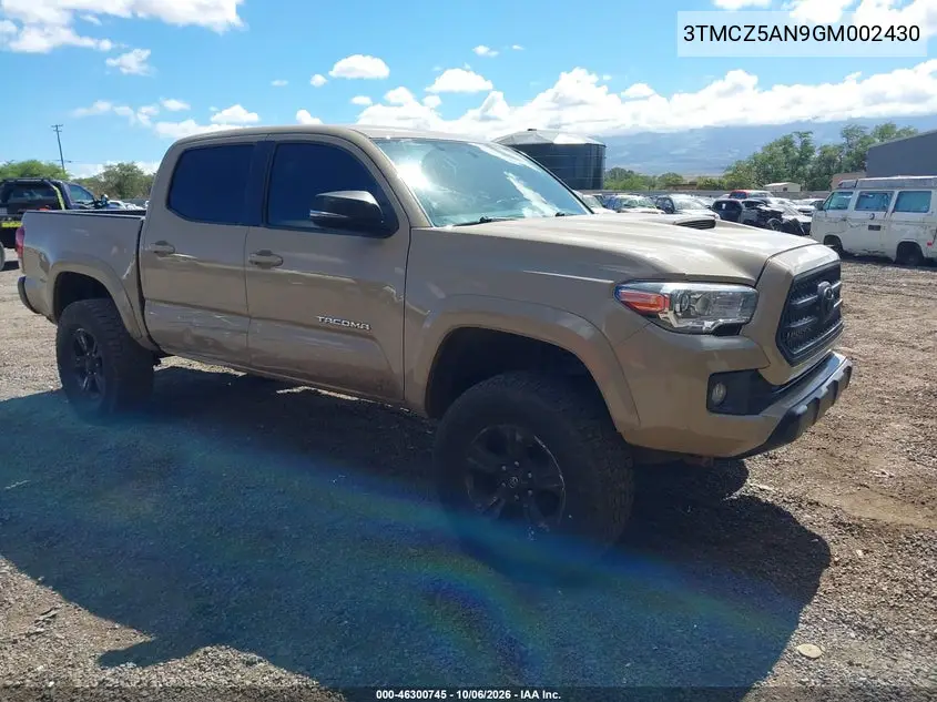 TOYOTA TACOMA 2016, VIN 3TMCZ5AN9GM002430