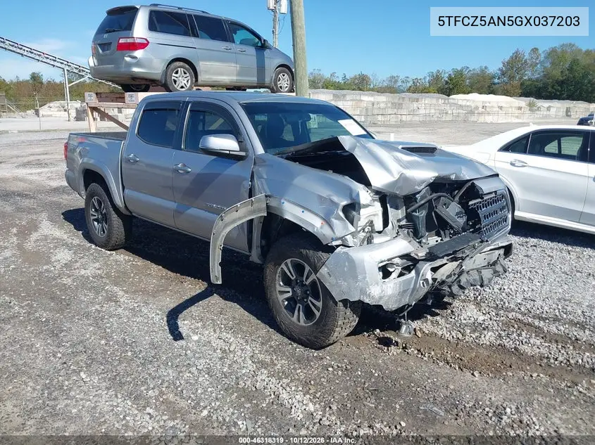 TOYOTA TACOMA 2016, VIN 5TFCZ5AN5GX037203