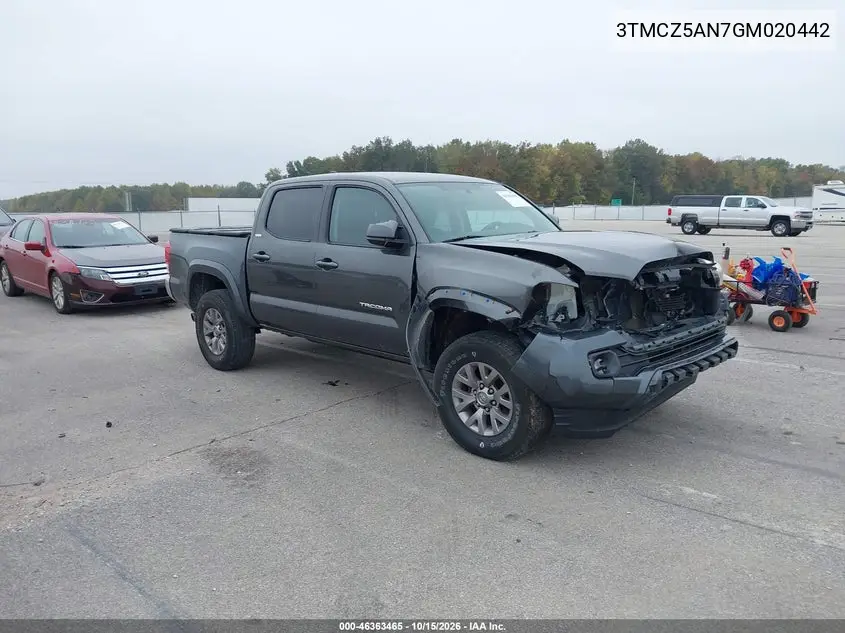 TOYOTA TACOMA 2016, VIN 3TMCZ5AN7GM020442