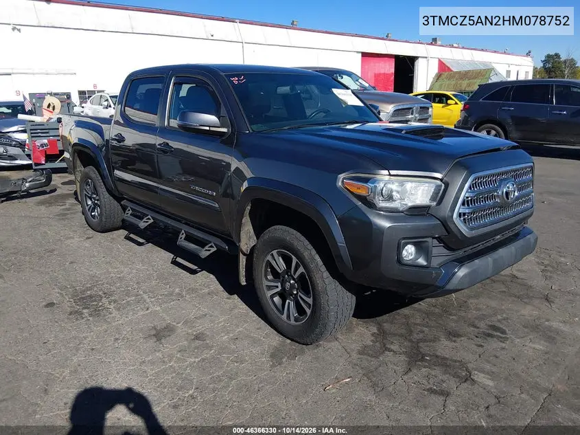 TOYOTA TACOMA 2017, VIN 3TMCZ5AN2HM078752