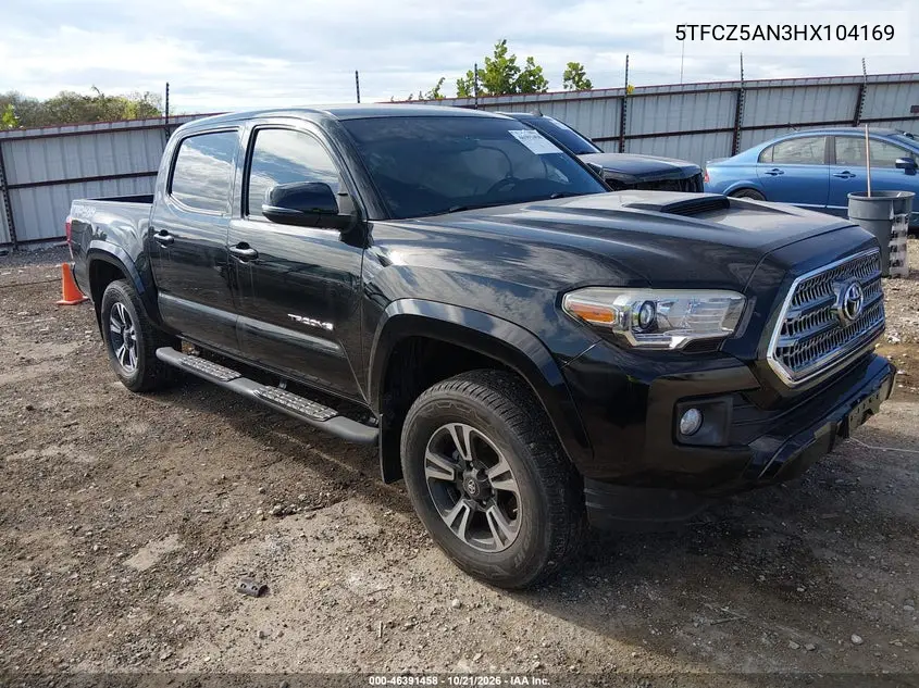 TOYOTA TACOMA 2017, VIN 5TFCZ5AN3HX104169