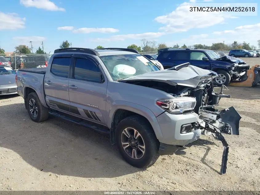 TOYOTA TACOMA 2019, VIN 3TMCZ5AN4KM252618