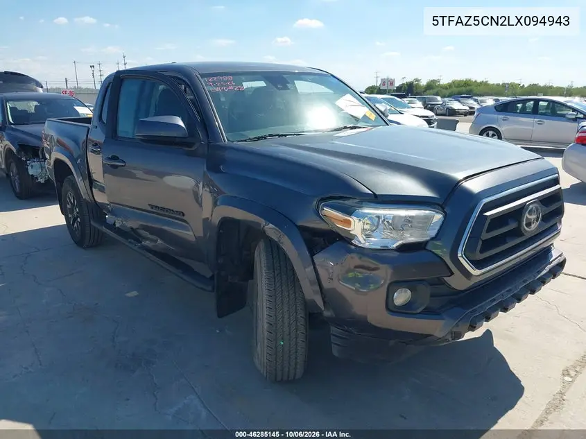 TOYOTA TACOMA 2020, VIN 5TFAZ5CN2LX094943