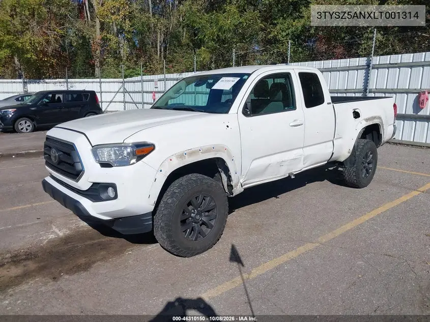 2020 TOYOTA TACOMA VIN 3TYSZ5ANXLT001314 — фото 2