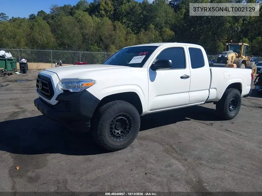2020 TOYOTA TACOMA VIN 3TYRX5GN4LT002129 — фото 2