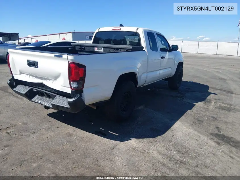 2020 TOYOTA TACOMA VIN 3TYRX5GN4LT002129 — фото 4