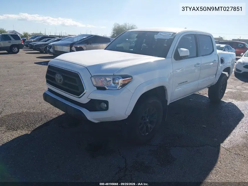 2021 TOYOTA TACOMA VIN 3TYAX5GN9MT027851 — фото 2