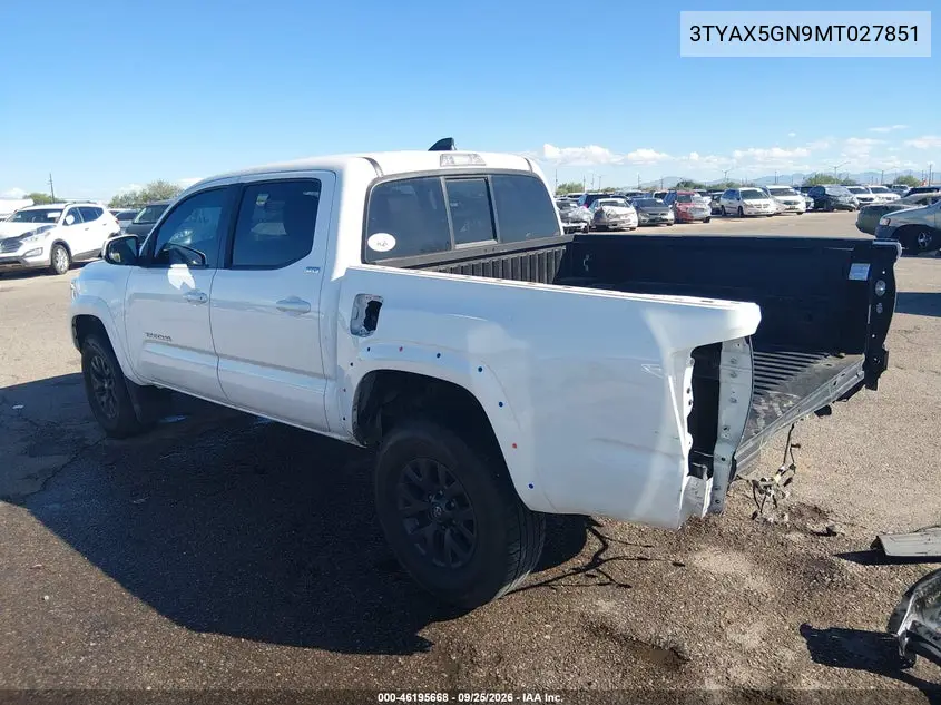 2021 TOYOTA TACOMA VIN 3TYAX5GN9MT027851 — фото 3