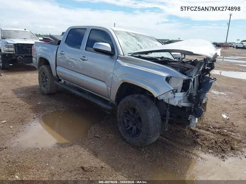 TOYOTA TACOMA 2021, VIN 5TFCZ5AN7MX274898