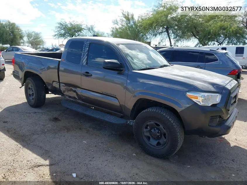 TOYOTA TACOMA 2021, VIN 3TYRX5GN3MT032577