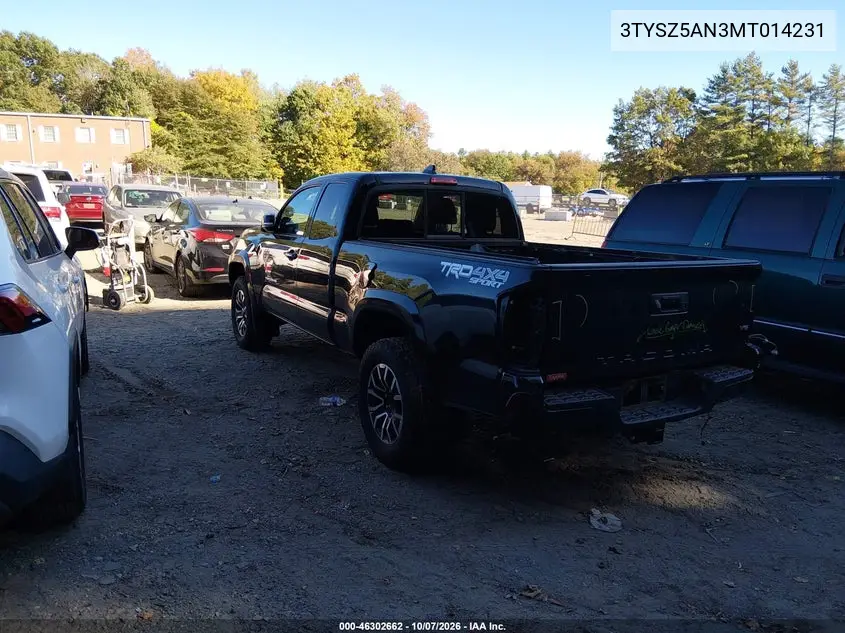 2021 TOYOTA TACOMA VIN 3TYSZ5AN3MT014231 — фото 3