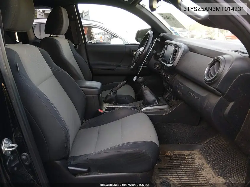 2021 TOYOTA TACOMA VIN 3TYSZ5AN3MT014231 — фото 5