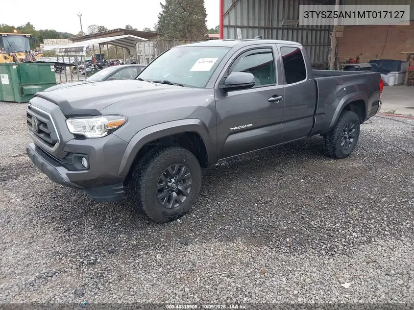 2021 TOYOTA TACOMA VIN 3TYSZ5AN1MT017127 — фото 2