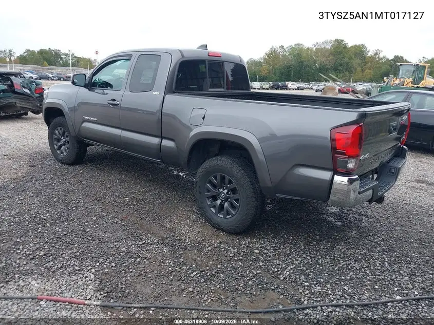 2021 TOYOTA TACOMA VIN 3TYSZ5AN1MT017127 — фото 3