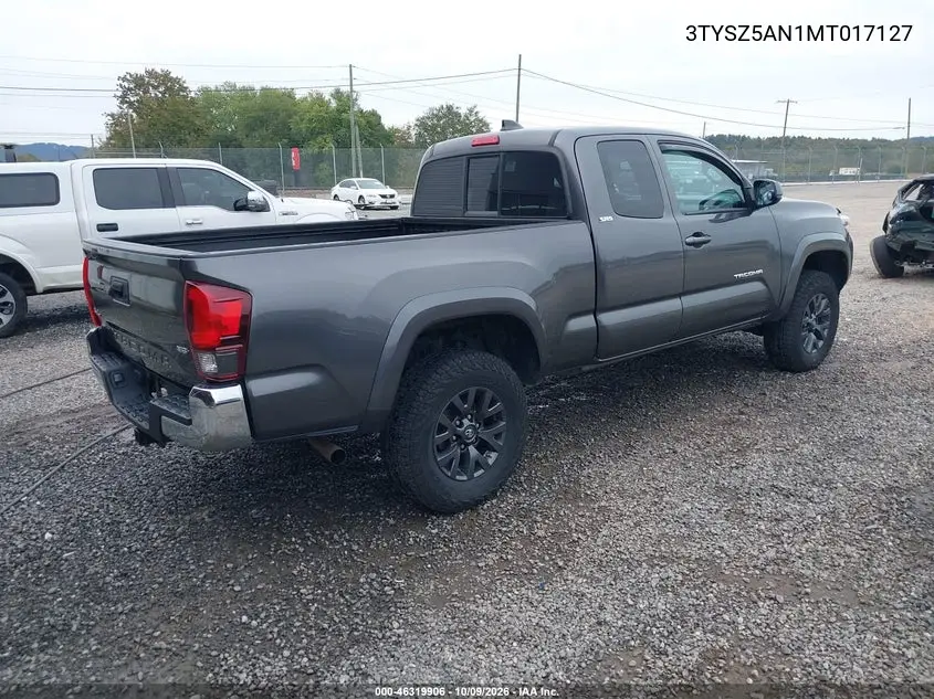 2021 TOYOTA TACOMA VIN 3TYSZ5AN1MT017127 — фото 4