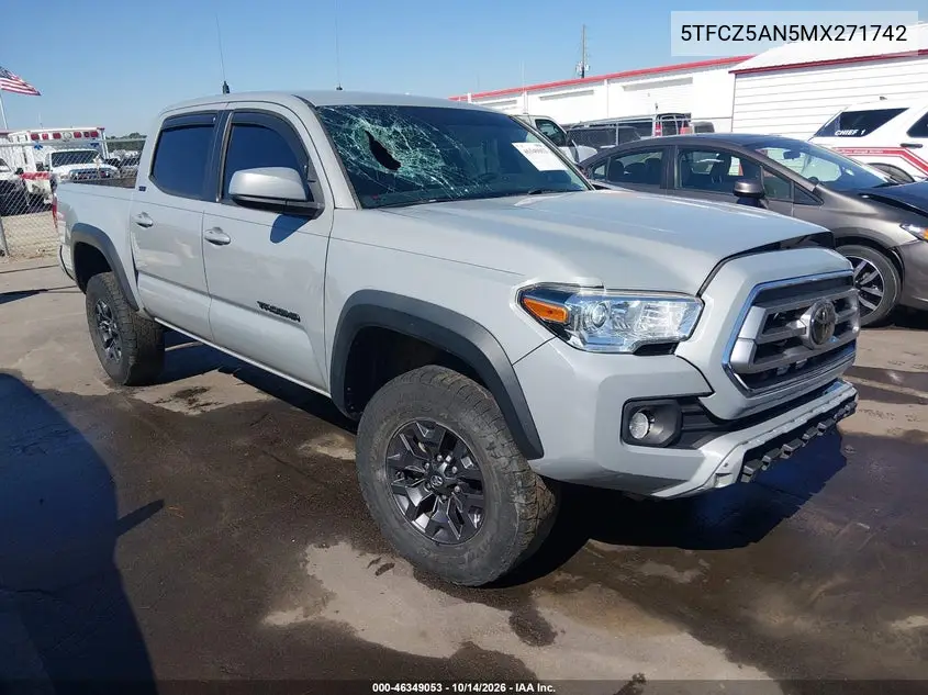 TOYOTA TACOMA 2021, VIN 5TFCZ5AN5MX271742