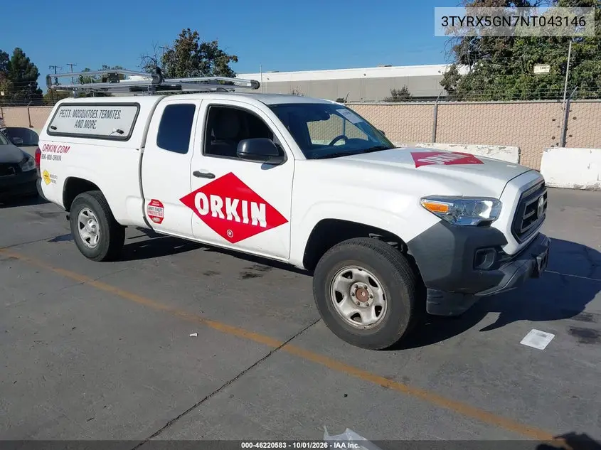 TOYOTA TACOMA 2022, VIN 3TYRX5GN7NT043146