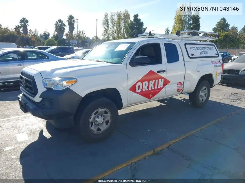 2022 TOYOTA TACOMA VIN 3TYRX5GN7NT043146 — фото 2