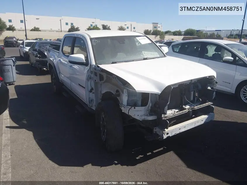 TOYOTA TACOMA 2022, VIN 3TMCZ5AN0NM458751