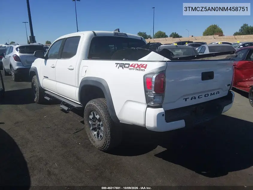 2022 TOYOTA TACOMA VIN 3TMCZ5AN0NM458751 — фото 3