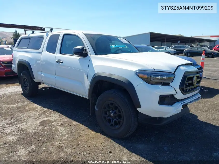 TOYOTA TACOMA 2022, VIN 3TYSZ5AN4NT099209