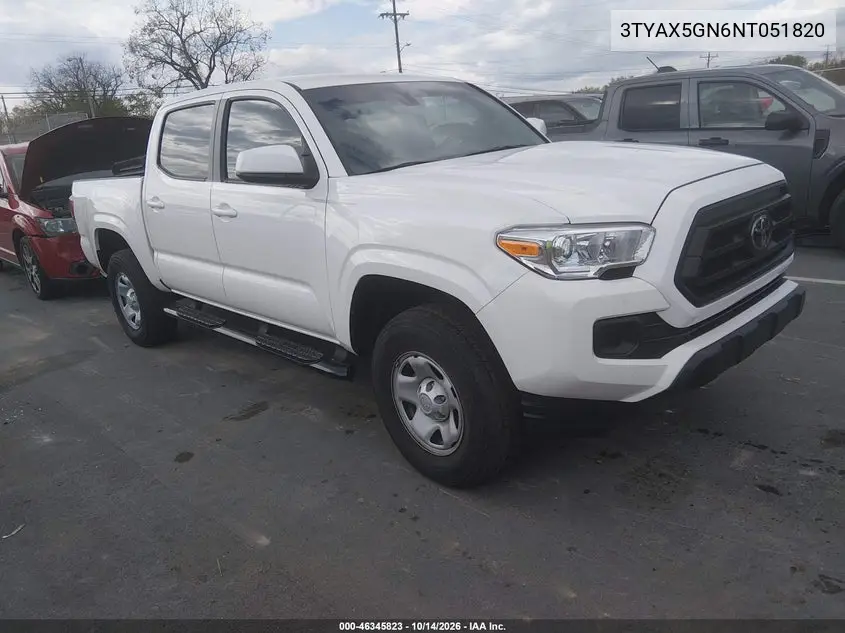 TOYOTA TACOMA 2022, VIN 3TYAX5GN6NT051820