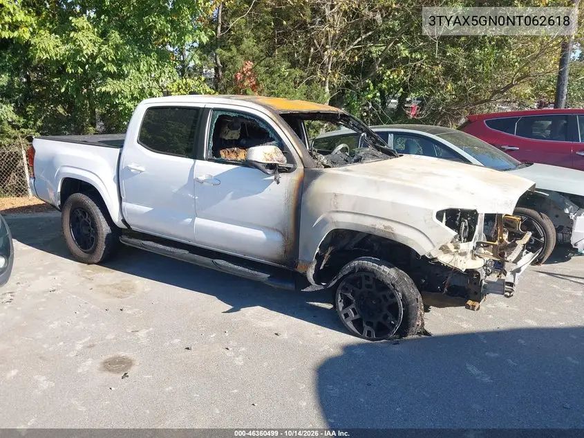 TOYOTA TACOMA 2022, VIN 3TYAX5GN0NT062618
