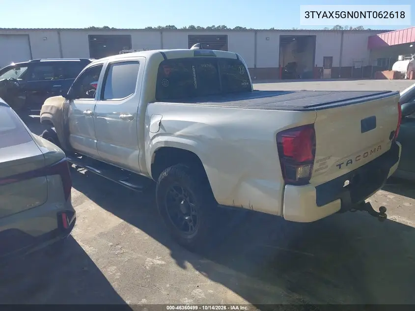 2022 TOYOTA TACOMA VIN 3TYAX5GN0NT062618 — фото 3