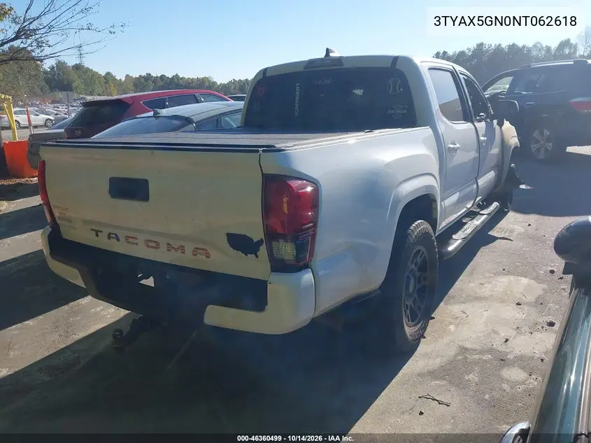 2022 TOYOTA TACOMA VIN 3TYAX5GN0NT062618 — фото 4