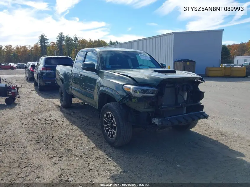 TOYOTA TACOMA 2022, VIN 3TYSZ5AN8NT089993