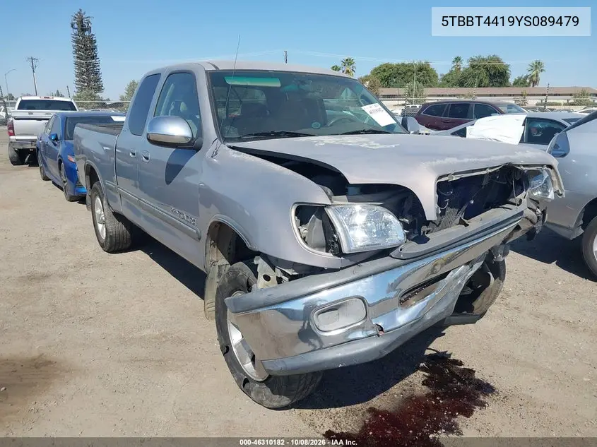 TOYOTA TUNDRA 2000, VIN 5TBBT4419YS089479