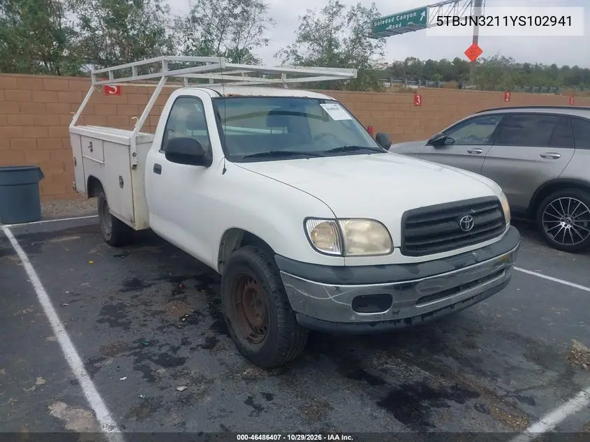 TOYOTA TUNDRA 2000, VIN 5TBJN3211YS102941
