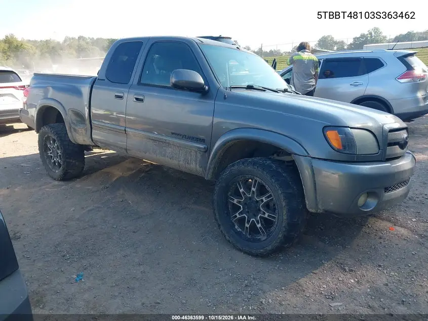 TOYOTA TUNDRA 2003, VIN 5TBBT48103S363462