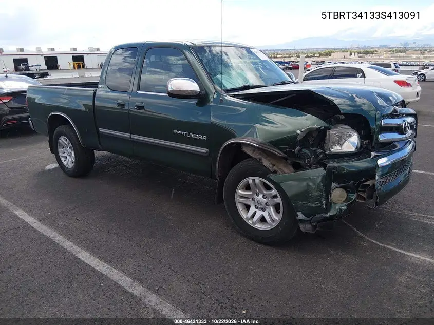 TOYOTA TUNDRA 2003, VIN 5TBRT34133S413091