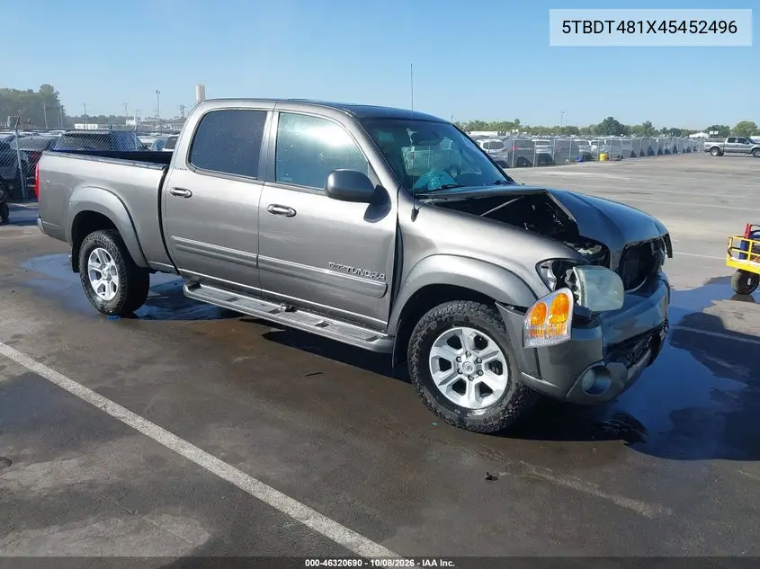 TOYOTA TUNDRA 2004, VIN 5TBDT481X45452496