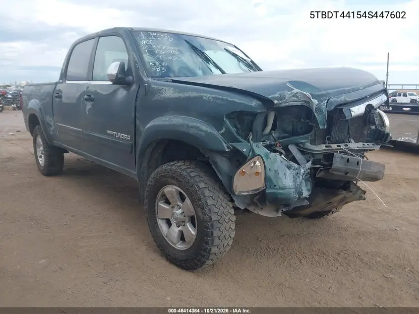 TOYOTA TUNDRA 2004, VIN 5TBDT44154S447602