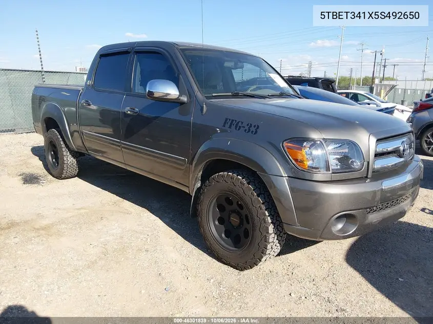 TOYOTA TUNDRA 2005, VIN 5TBET341X5S492650