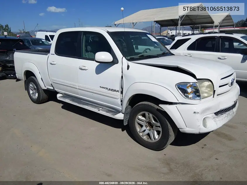 TOYOTA TUNDRA 2006, VIN 5TBET38106S513873