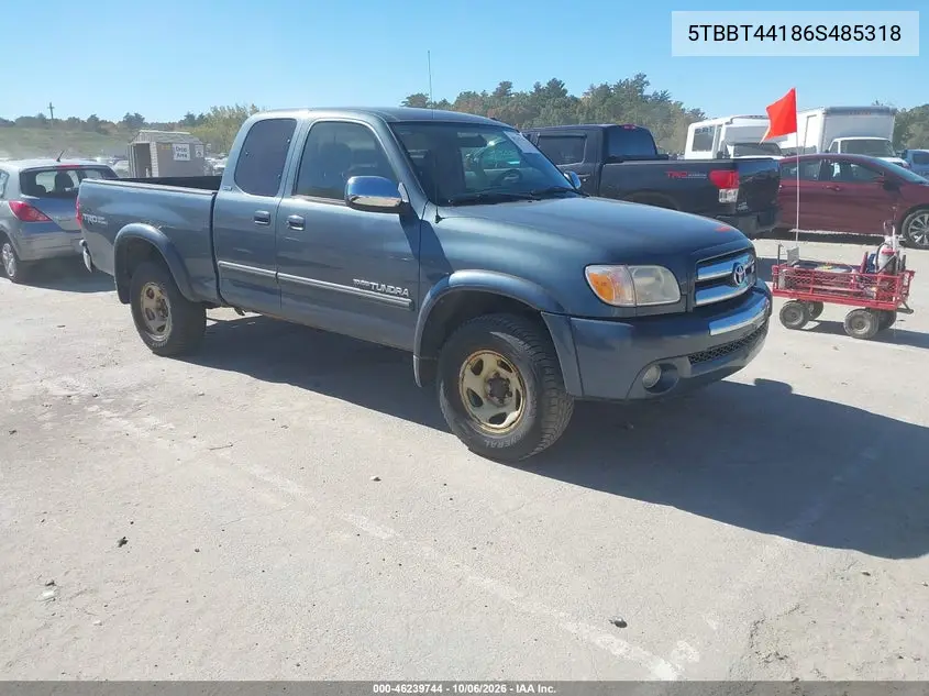TOYOTA TUNDRA 2006, VIN 5TBBT44186S485318