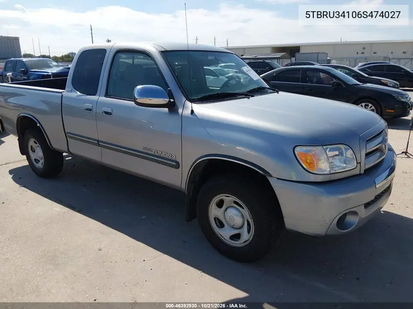 TOYOTA TUNDRA 2006, VIN 5TBRU34106S474027