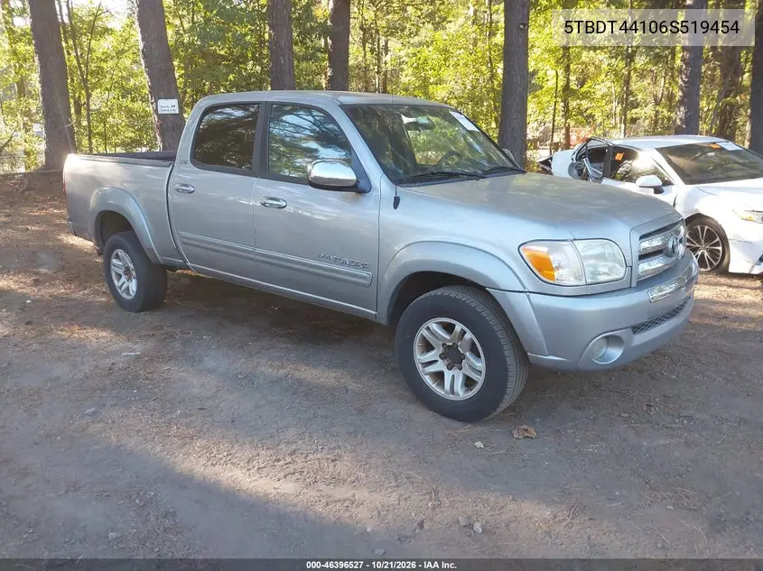 TOYOTA TUNDRA 2006, VIN 5TBDT44106S519454