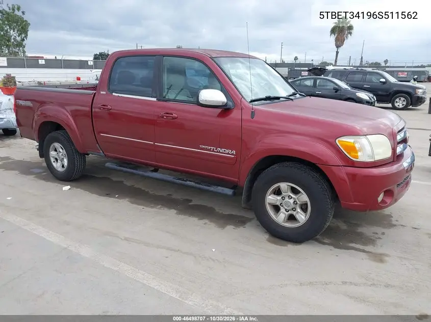 TOYOTA TUNDRA 2006, VIN 5TBET34196S511562