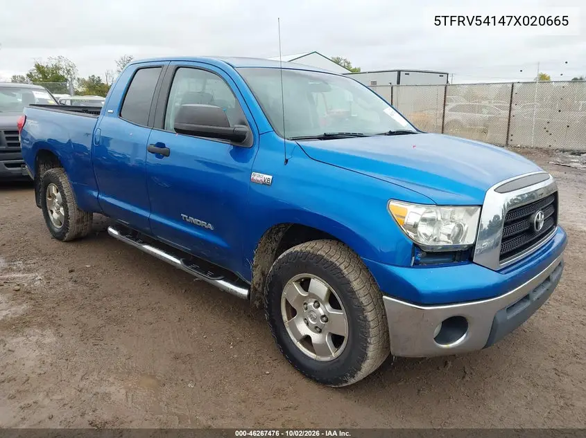 TOYOTA TUNDRA 2007, VIN 5TFRV54147X020665