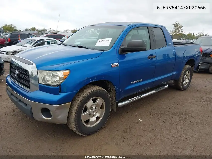 2007 TOYOTA TUNDRA VIN 5TFRV54147X020665 — фото 2