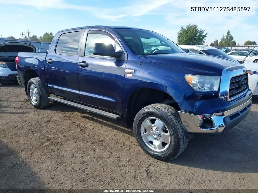 TOYOTA TUNDRA 2007, VIN 5TBDV54127S485597