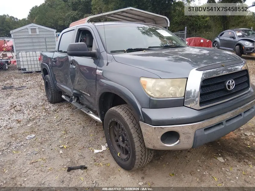 TOYOTA TUNDRA 2007, VIN 5TBDV541X7S458552