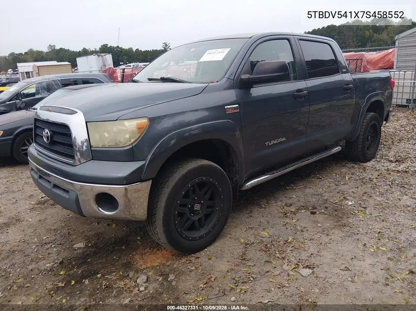 2007 TOYOTA TUNDRA VIN 5TBDV541X7S458552 — фото 2