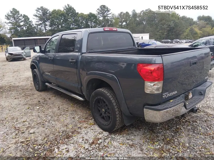 2007 TOYOTA TUNDRA VIN 5TBDV541X7S458552 — фото 3