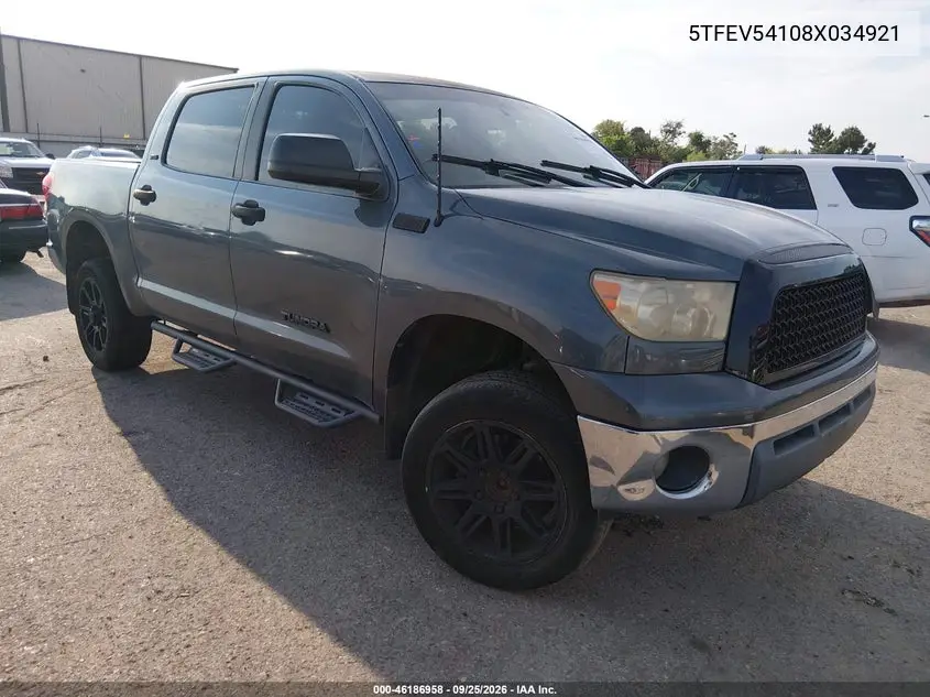 TOYOTA TUNDRA 2008, VIN 5TFEV54108X034921
